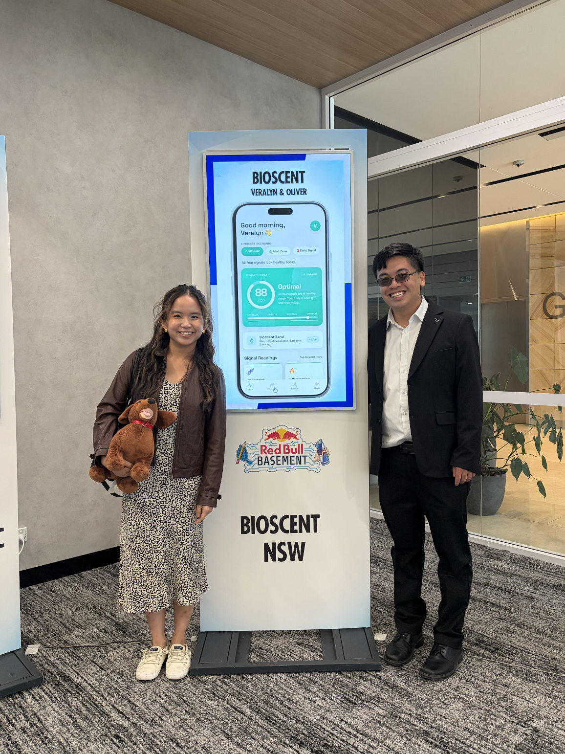 Veralyn and Oliver at the BioScent booth