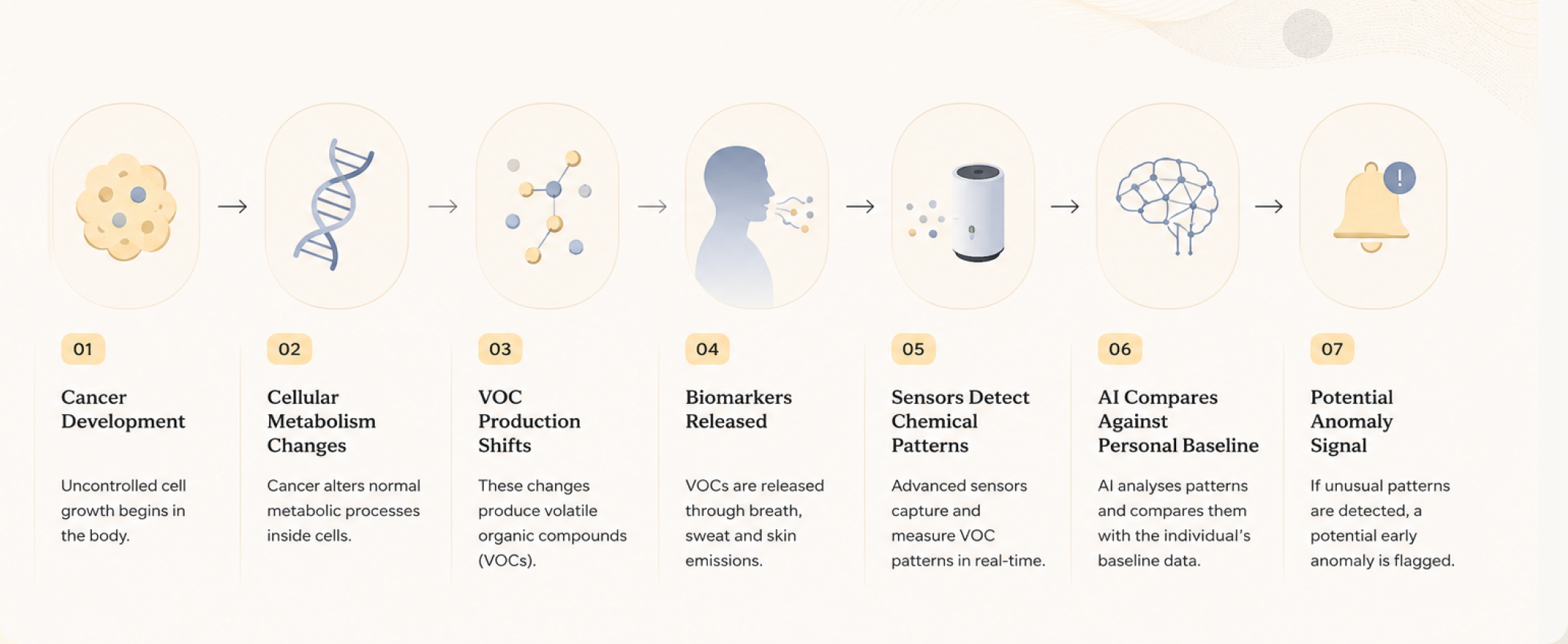 The Science Behind Air-Based Cancer Detection — process diagram