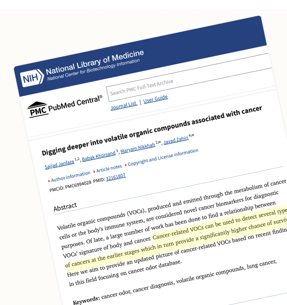 Research paper: volatile organic compounds associated with cancer